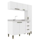 Ver imagem 2 de Cozinha Completa Modulada 3 Peças 6 Portas 3 Gavetas Bia Branco