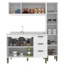 Ver imagem 5 de Cozinha Completa Modulada 3 Peças 6 Portas 3 Gavetas Bia Branco