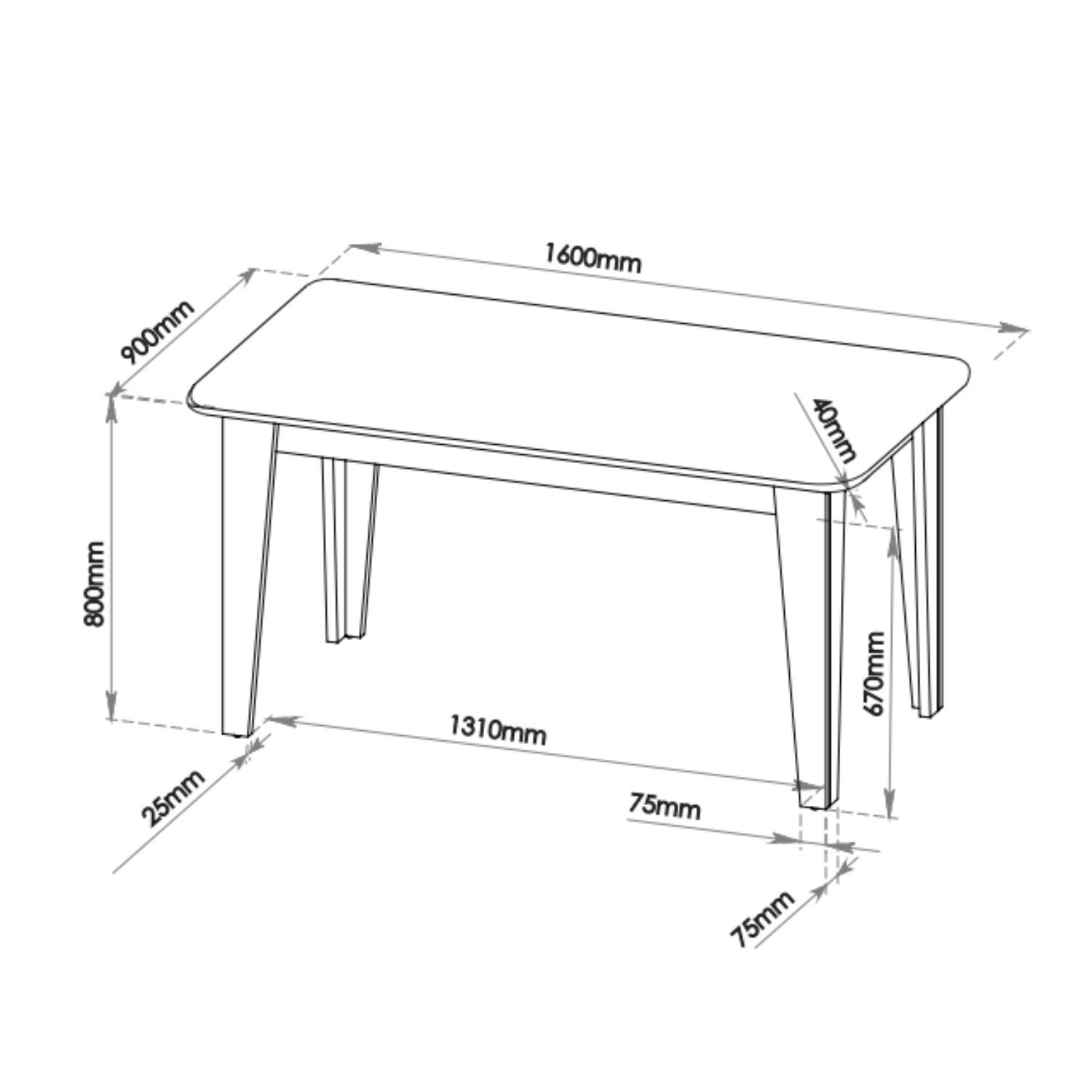 Mesa de Jantar Retangular Dakar 1,60x90 com Vidro e 6 Cadeiras Vegas em Madeira Maciça - 3