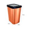 Lixeira Cesto 9 Litros com Tampa Click Label Bronze Metalizado - 3