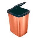 Ver imagem 1 de Lixeira Cesto 9 Litros com Tampa Click Label Bronze Metalizado