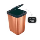 Ver imagem 4 de Lixeira Cesto 9 Litros com Tampa Click Label Bronze Metalizado