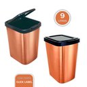 Ver imagem 2 de Lixeira Cesto 9 Litros com Tampa Click Label Bronze Metalizado
