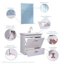 Ver imagem 2 de Gabinete de Banheiro com Espelheira Kit Guarulhos 50cm