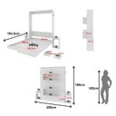 Ver imagem 4 de Cama Articulada de Casal 209x198cm com 2 Mesas de Cabeceira, Nichos e Gavetas CM8041 Branco