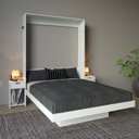 Ver imagem 1 de Cama Articulada de Casal 209x198cm com 2 Mesas de Cabeceira, Nichos e Gavetas CM8041 Branco