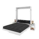 Ver imagem 3 de Cama Articulada de Casal 209x198cm com 2 Mesas de Cabeceira, Nichos e Gavetas CM8041 Branco