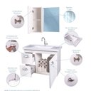 Ver imagem 2 de Gabinete de Banheiro com Espelheira Kit Campinas 60cm