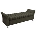 Ver imagem 1 de Recamier Puff Estofado Queen 160 Cm Ágata Veludo Marrom