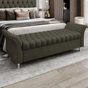 Ver imagem 2 de Recamier Puff Estofado Queen 160 Cm Ágata Veludo Marrom