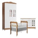 Ver imagem 1 de Quarto de Bebê New Selena 3 Portas com Berço Lila e Cômoda Gran Selena Branco Acetinado Amadeirado –