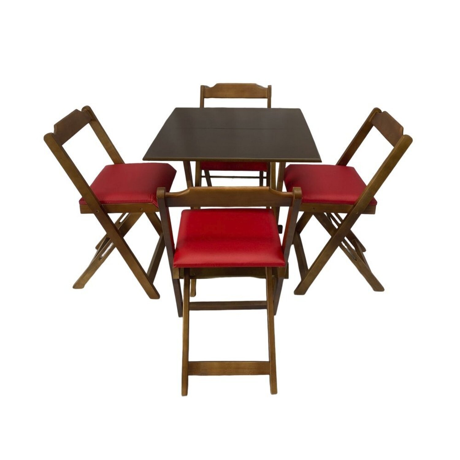 Conjunto Mesa Dobrável 70x70 Cm com 4 Cadeiras - 1