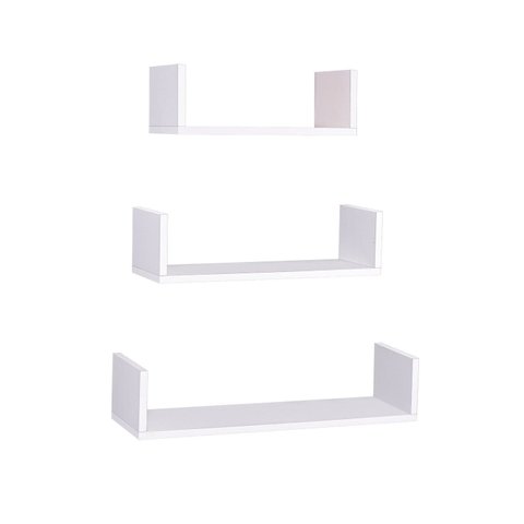 Prateleira U Glamour para Escritório Branco 100% MDF