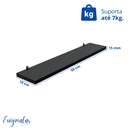 Ver imagem 4 de 1 Prateleira Preta 50X10 Com Suporte Flutuante Mdf  Organizadora Decoração Cozinha Quarto Banheiro