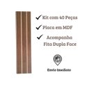 Ver imagem 4 de Painel Ripado Parede Versátil Kit 40 Placas Mdf 45 X 11 Cm:castanho