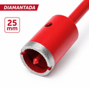 Ver imagem 2 de Serra Copo Diamantada Cortag 25mm com Haste 150mm