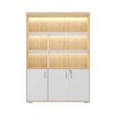 Ver imagem 3 de Estante para Escritório com Luz de LED 3 Portas com Chave Tamburato Branco/Carvalho Artany