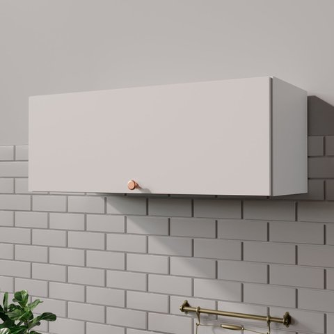 Armário Aéreo Porta Basculante 90cm Arizona CabeCasa MadeiraOriginals Branco/Cobre