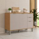 Ver imagem 1 de Balcão de Cozinha 120 cm Colors 3 Portas 2 Gavetas Freijó/Cinza Níquel - Kits Paraná