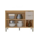 Ver imagem 3 de Balcão de Cozinha 120 cm Colors 3 Portas 2 Gavetas Freijó/Cinza Níquel - Kits Paraná