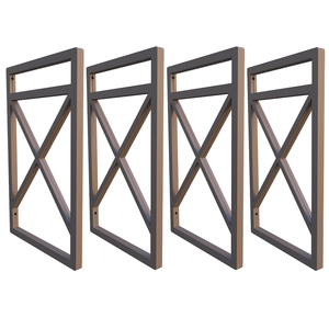 Quatro Suportes Estilo Industrial P/prateleiras 20cm Profun.:Marrom