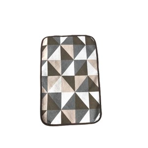 JOGO DE BANHEIRO JACQUARD ANTE DERRAPANTE 3 PÇS - LADRILHO BEGE ESCURO