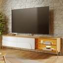 Ver imagem 7 de Rack Tv 75 Pol 217cm Pé Metal Dante Naturale/off C05 - Mpozenato