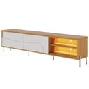 Ver imagem 3 de Rack Tv 75 Pol 217cm Pé Metal Dante Naturale/off C05 - Mpozenato