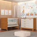 Ver imagem 2 de Jogo de Quarto Infantil Cômoda Zaki e Berço Evolution Areia Fosco/savana - Reller Móveis