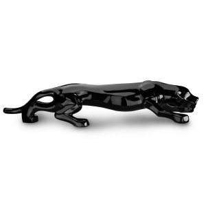 Escultura Estátua Decorativa Pantera Ataque Gigante 55cm:preto Brilho