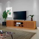 Ver imagem 3 de Rack Logan 220cm para TV até 75" 2 Portas Ripadas Mavaular:Naturalle