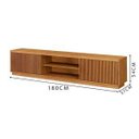 Ver imagem 2 de Rack Logan 220cm para TV até 75" 2 Portas Ripadas Mavaular:Naturalle