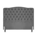 Ver imagem 2 de Cabeceira de Cama Box Casal 138 Cm Dunas Casavezi Suede Veludo Cinza Escuro