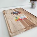 Ver imagem 6 de Tábua de Corte Retangular 40cmx28cm Tábua de Churrasco Madeira Teca Tramontina