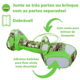 Barraca Infantil 3 Em 1 Com Túnel Grande Menino Dobrável - 3
