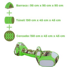 Barraca Infantil 3 Em 1 Com Túnel Grande Menino Dobrável - 2