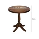 Ver imagem 2 de Mesa Lateral Rústica Vintage Pé Torneado S/ Borda - Bege