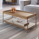 Ver imagem 7 de Conjunto Mesa de Centro e Mesa Lateral para Sala Industrial Indy A03 Hanover Dourado