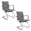 Ver imagem 1 de Kit 2 Cadeiras Presidente Esteirinha Baixa com Base Fixa