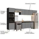 Ver imagem 3 de Armário de Cozinha Modulada 5 Peças CP15 com Pia Inox Preto/Cinza - Lumil Lumil Móveis