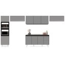 Ver imagem 6 de Armário de Cozinha Modulada 5 Peças CP15 com Pia Inox Preto/Cinza - Lumil Lumil Móveis