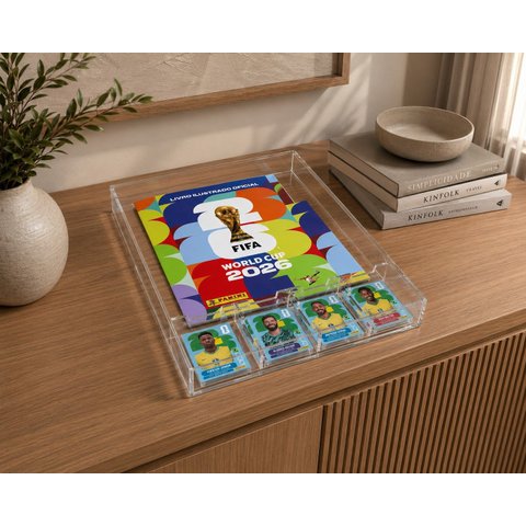 Quadro Porta Álbum e Figurinhas da Copa do Mundo Acrílico 36x25cm