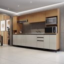 Ver imagem 1 de Cozinha Modulada Completa 6 Peças 14 Portas 2 Gavetas Andria Yescasa Laranja/Angelin/Nude