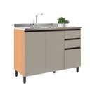 Ver imagem 7 de Cozinha Modulada Completa 6 Peças 14 Portas 2 Gavetas Andria Yescasa Laranja/Angelin/Nude