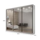 Ver imagem 3 de Guarda Roupa 6 Gavetas San Marino Premium com 3 Espelhos Branco - Leifer Móveis
