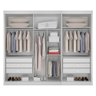 Guarda Roupa 6 Gavetas San Marino Premium com 3 Espelhos Branco - Leifer Móveis - 4