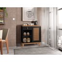 Ver imagem 2 de Aparador Café com 01 Gaveta Rubi Preto com Noce - Casa D