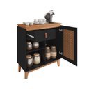 Ver imagem 4 de Aparador Café com 01 Gaveta Rubi Preto com Noce - Casa D