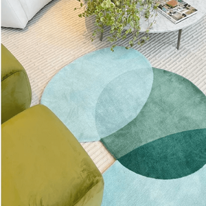 Tapete Personalizado Geométrico ou Orgânico em Nylon 10mm Alto Padrão Verde 1,50x1,00
