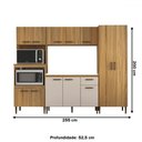 Ver imagem 4 de Armário de Cozinha Minnesota com Balcão para Pia 12 Portas 1 Gaveta Ipê/cristalo - Pnr Móveis
